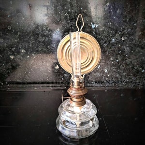 Antique kerosine oil lamp. Early 1900&#39;s. Kosmosbrenner Germany. With mirror.