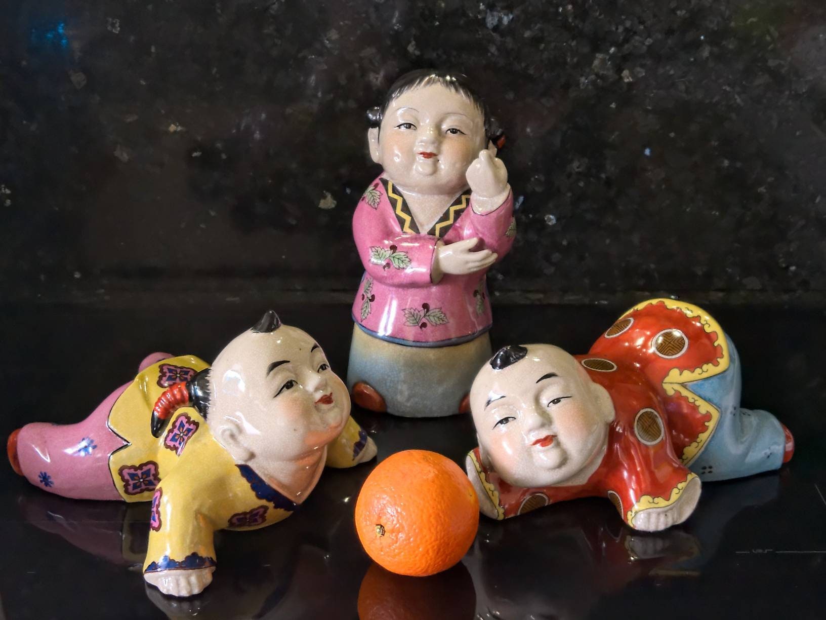 中国 伝統的 人形 6体セット ヴィンテージの磁器製中国アジア人形 3 体セット。 - Etsy 日本