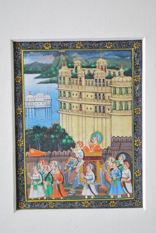 行列を描いたラジャスタンの細密画。 - Etsy 日本