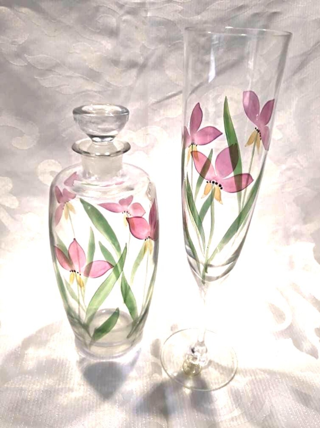 Vintage Handmade Parad Glass Decanter/carafe and Glass. Hungary - Etsy