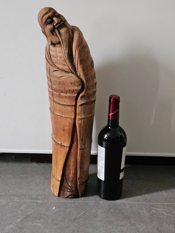 Vintage Bambus Holz handgeschnitzte chinesische Statue. - Etsy.de