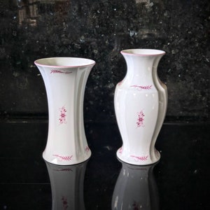 Vintage KPM Bavaria Royal Porcelain Germany set of two vases. Handpainted.