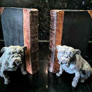 Vintage Bulldog bookends, book holders. Polystone.