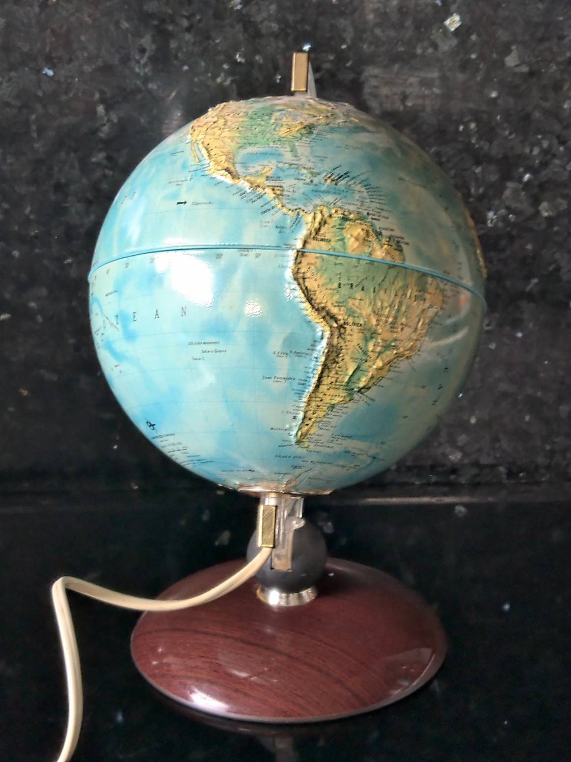 GLOBE Terrestre XL Lumineux et Reliefs Made in Italy VINTAGE