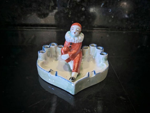 Antique Porcelain Japanese Ashtray Cigarette Holder Trinket Dish Japan  1920-1930