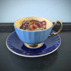 Vintage Aynsley Orchard tea cup and saucer. Fine bone china