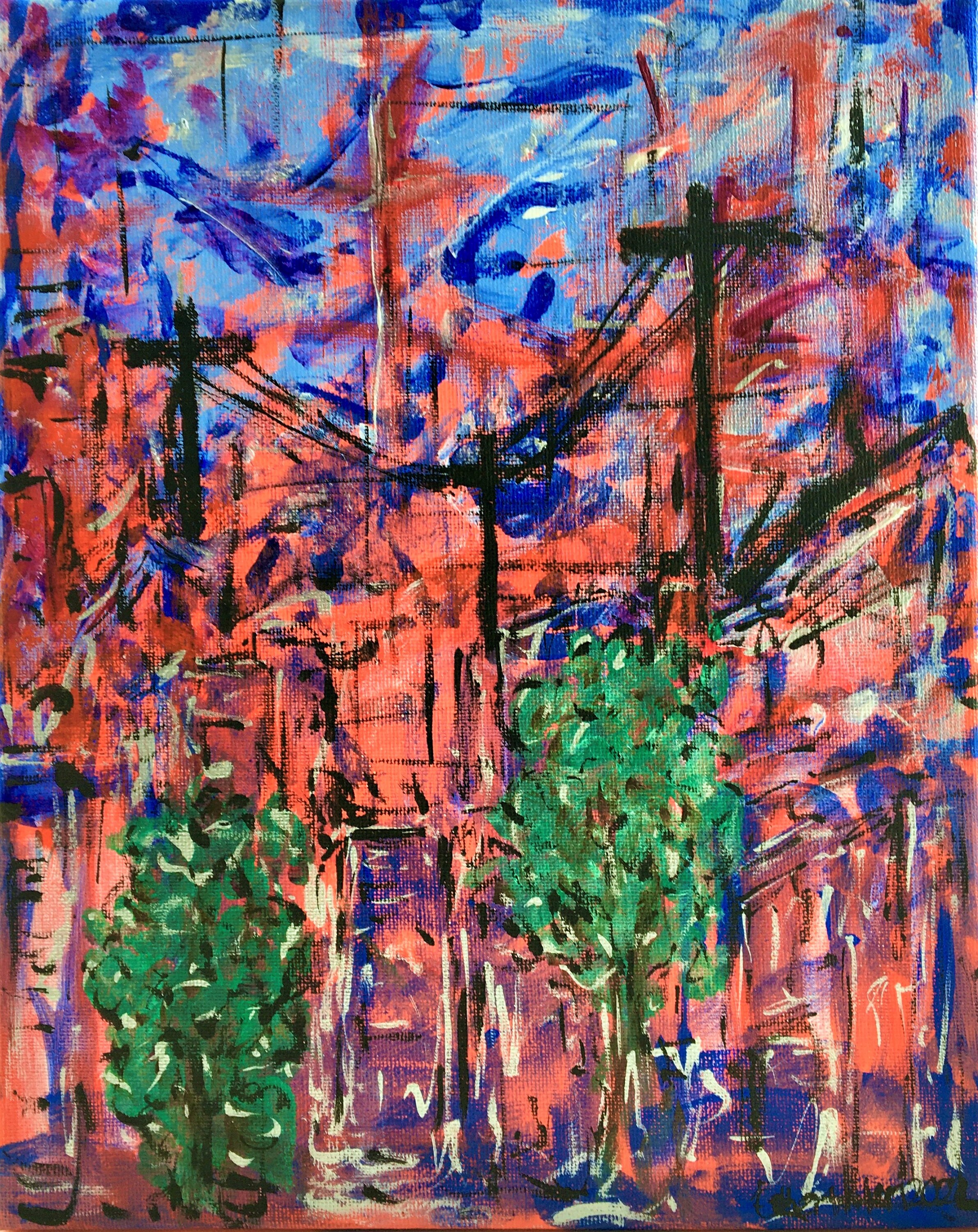 Abstract Urban Landscape New Orleans Original Acrylic On, 53 OFF