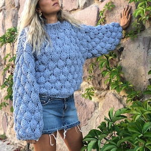 Chunky Knit Pullover, Bubble Knit Sweater, Oversized Jumper Chunky Knit Pullover, Bubble Knit Sweater, Oversized Jumper