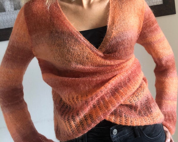 Fluffy Open Front Crossover Sweater 