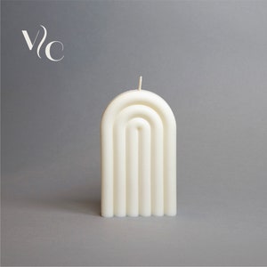 Arch Rainbow Candle, Shaped Ribbed Candle, U Candle, Pillar candles, Home Decor, Housewarming Gift Idea, Aesthetic candle, Soy Wax Vegan