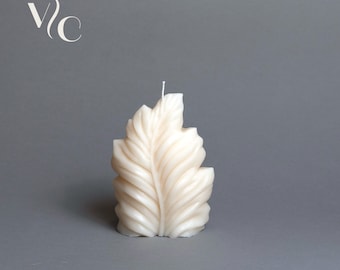 Leaf Shaped Soy Wax Candle: Minimalist Home Decor