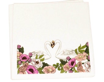 Swan Beverage Napkins I Pink I 16 Pcs. Swan Beverage Napkins I Pink I 16 Pcs.