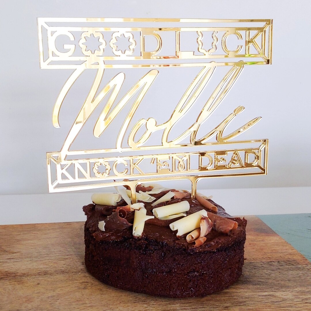 Personalised Gold Mirror Acrylic Cake Topper - Etsy UK