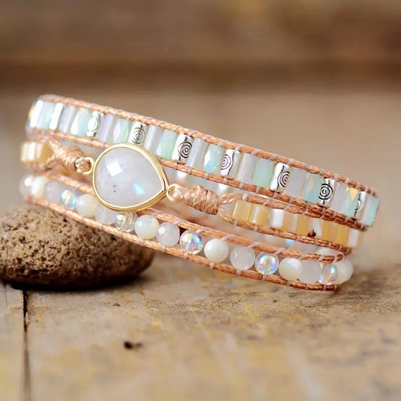 Moonstone wrap bracelet deals