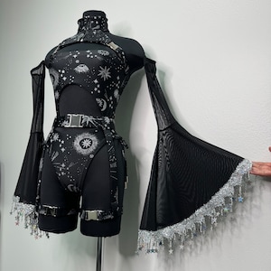 Dakota Cosmo Rave Set, Festival Outfit, Rave Suit, Rave Clothing, Rave Swimsuit Buckles