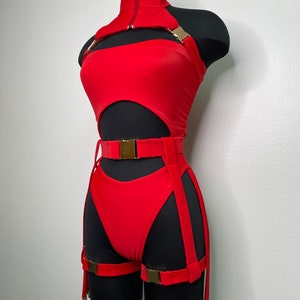 Dakota Set, Rave Clothing, Festival Outfit, Rave Suit, Rave Clothing, Rave Swimsuit Buckles
