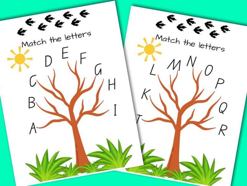 Alphabet Matching Activity Sheets: ABC Tree Educational Game for ...