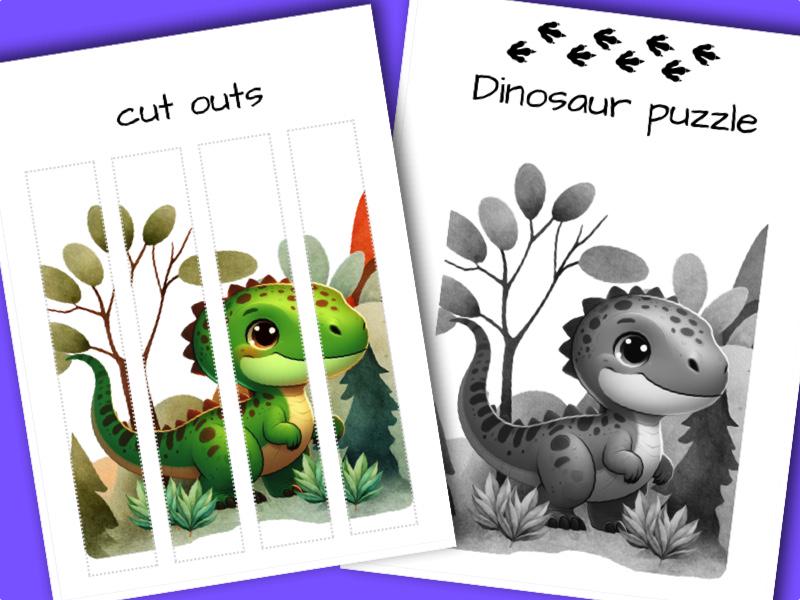 Printable Dinosaur Activity Sheet - Dinosaur Puzzle Educational Game ...