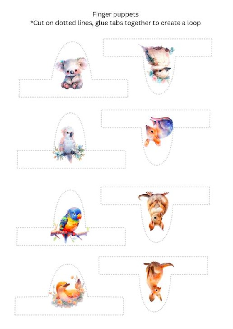 Printable Australian Animal Finger Puppets - Pretend Play Craft ...