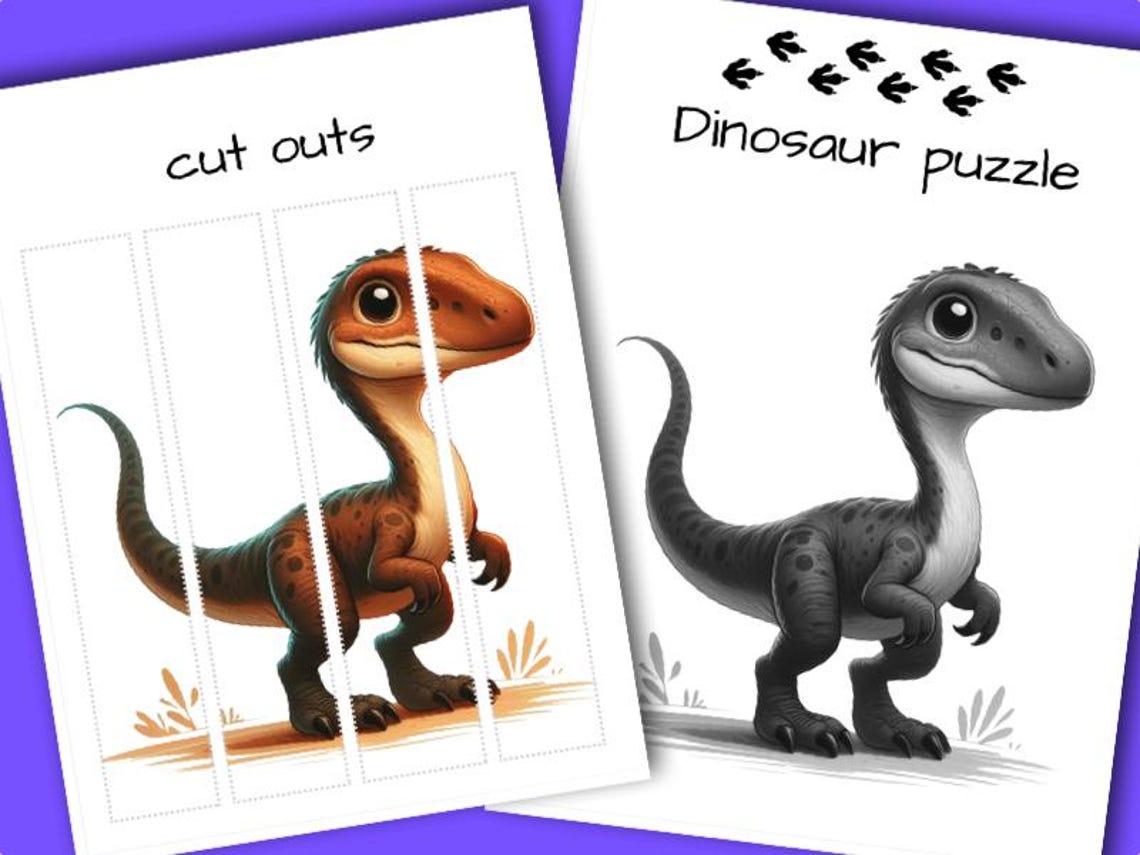 Printable Dinosaur Activity Sheet - Dinosaur Puzzle Educational Game ...