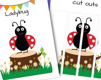 Woodland Activity Sheet: Ladybug Puzzle Worksheet for Kids, Preschool Learning Printable, Digital Download