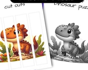 Dinosaur Activity Sheet: Dino Coloring Page & Fun Learning Activity, Kids Busy Sheet, Instant Download