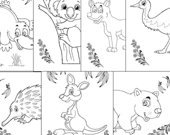 Australian Animals Coloring Pages: Printable Wildlife Coloring Sheets for Kids, Preschool Learning