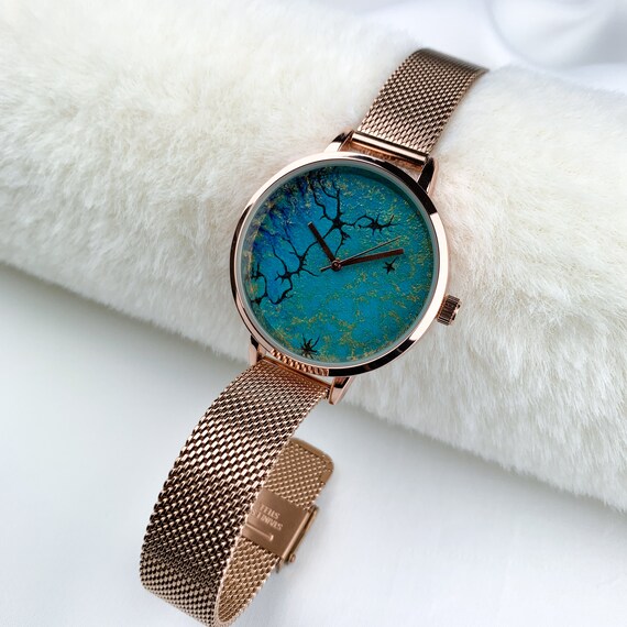 Shore Projects rose gold womens watch turquoise polka dot leather band Home page watches | Shore Projects main image 3