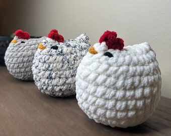 Poulet en peluche au crochet | Poulet amigurumi | Fait main | Poulet fermier | Peluche poulet | Idée cadeau | Pâques