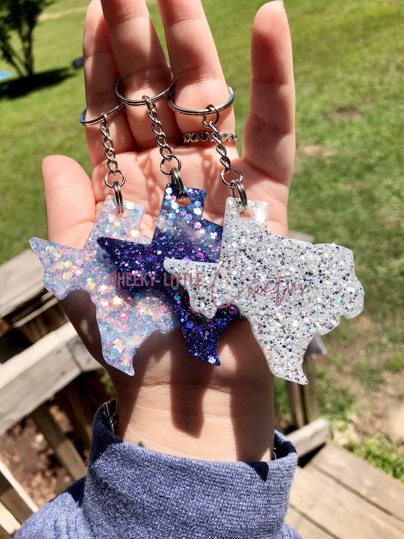 Glitter Texas Keychains Texas Keychain Glitter Keychain | Etsy