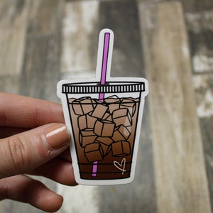 Pegatina de café helado