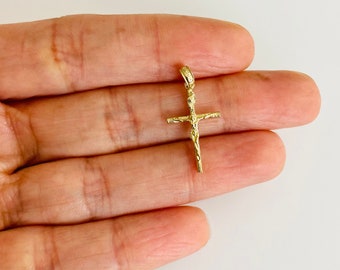 14K Solid Gold INRI Crucifix 24mm/0.9 in Pendant, 14k Gold Cross, 14k Gold Jesus Christ Pendant, Jesus Pendant, 14k Gold Crucifix- 14KXR318