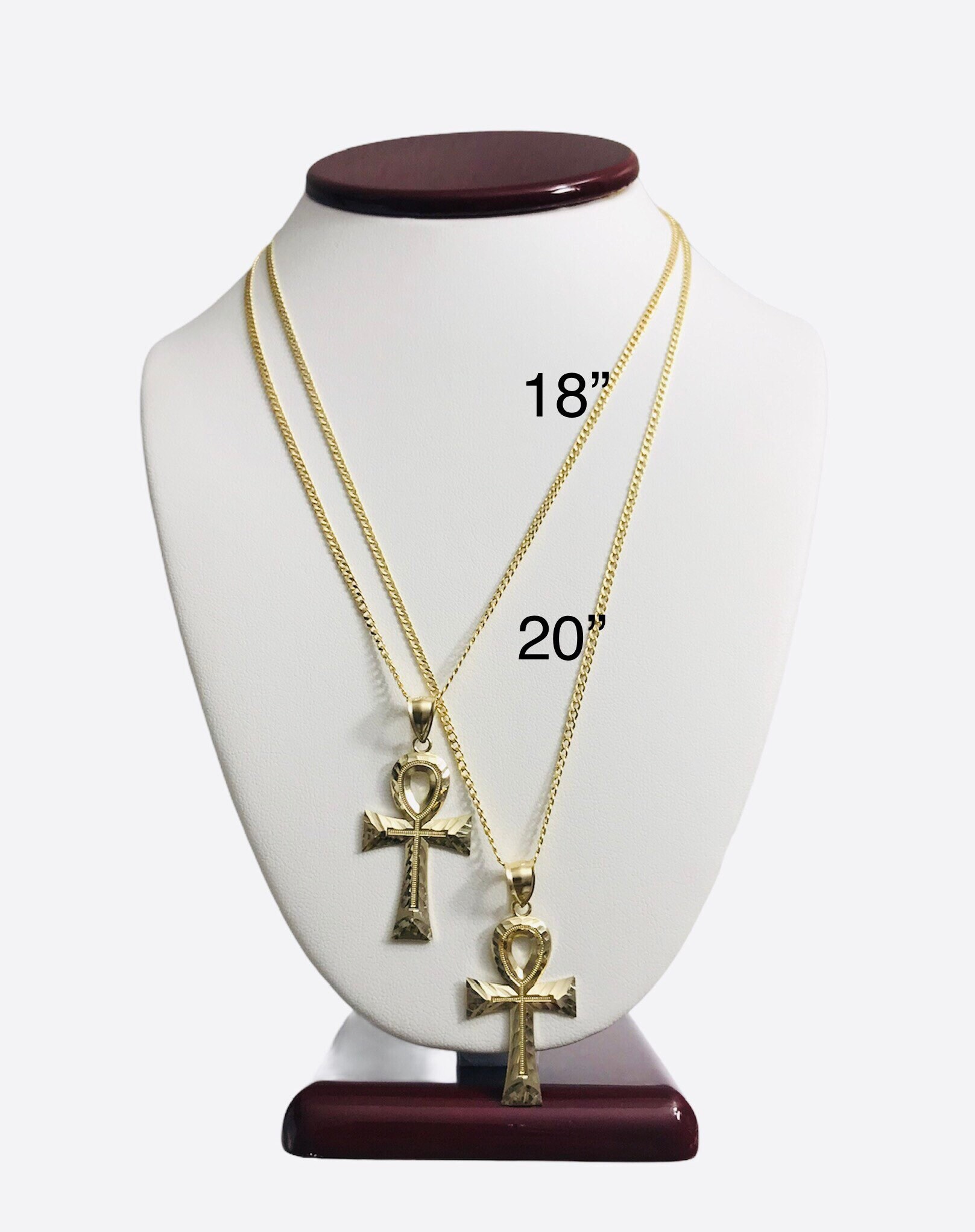 10K Solid Gold Ankh Necklace 46mm /1.8 Egyptian Cross Etsy