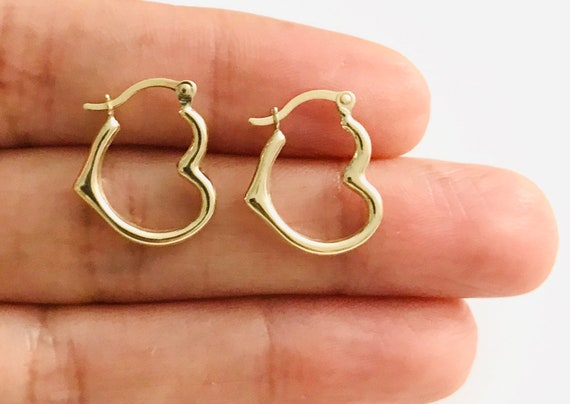 Open Heart Hoop Earrings in 10K White Gold