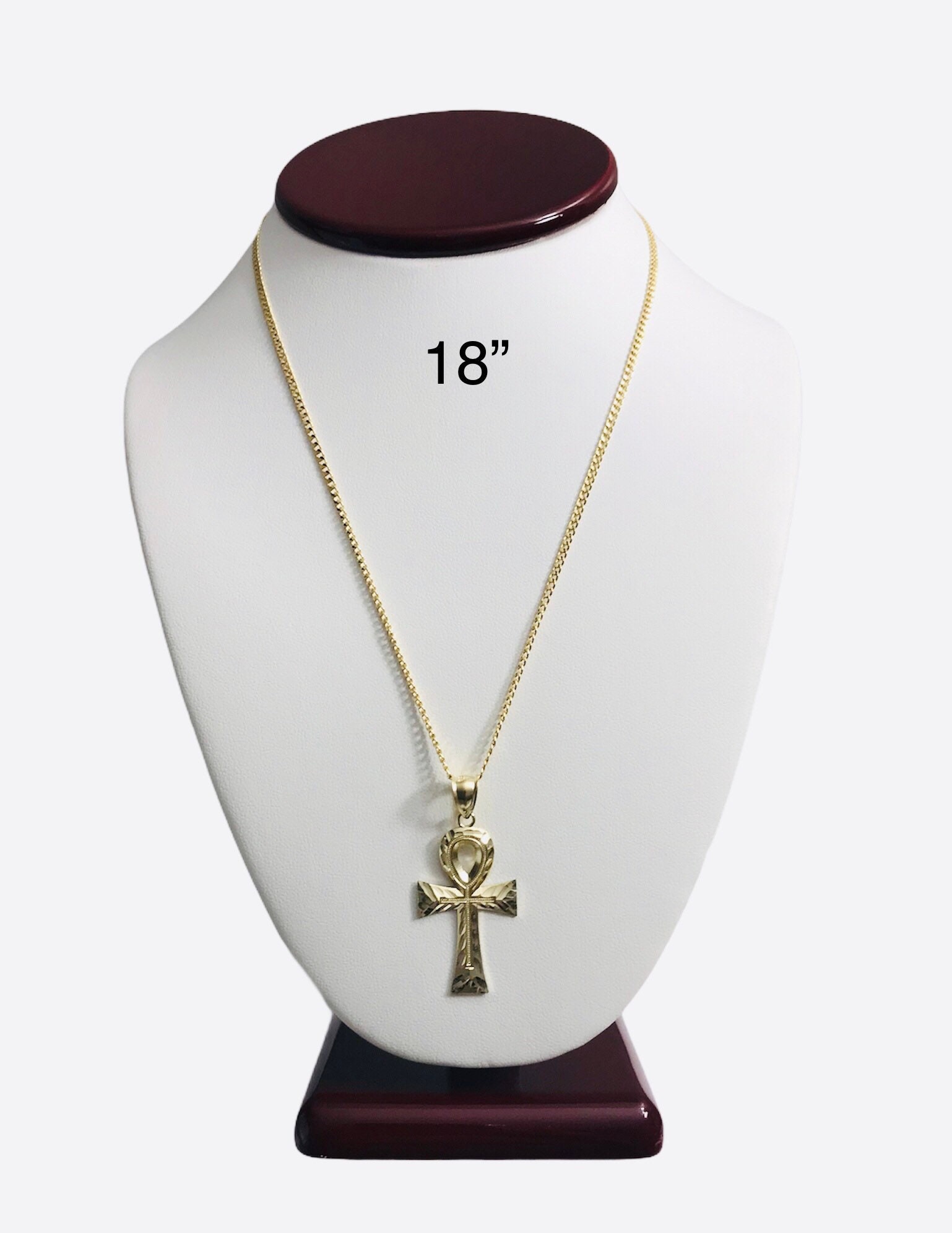 10K Solid Gold Ankh Necklace 46mm /1.8 Egyptian Cross Etsy