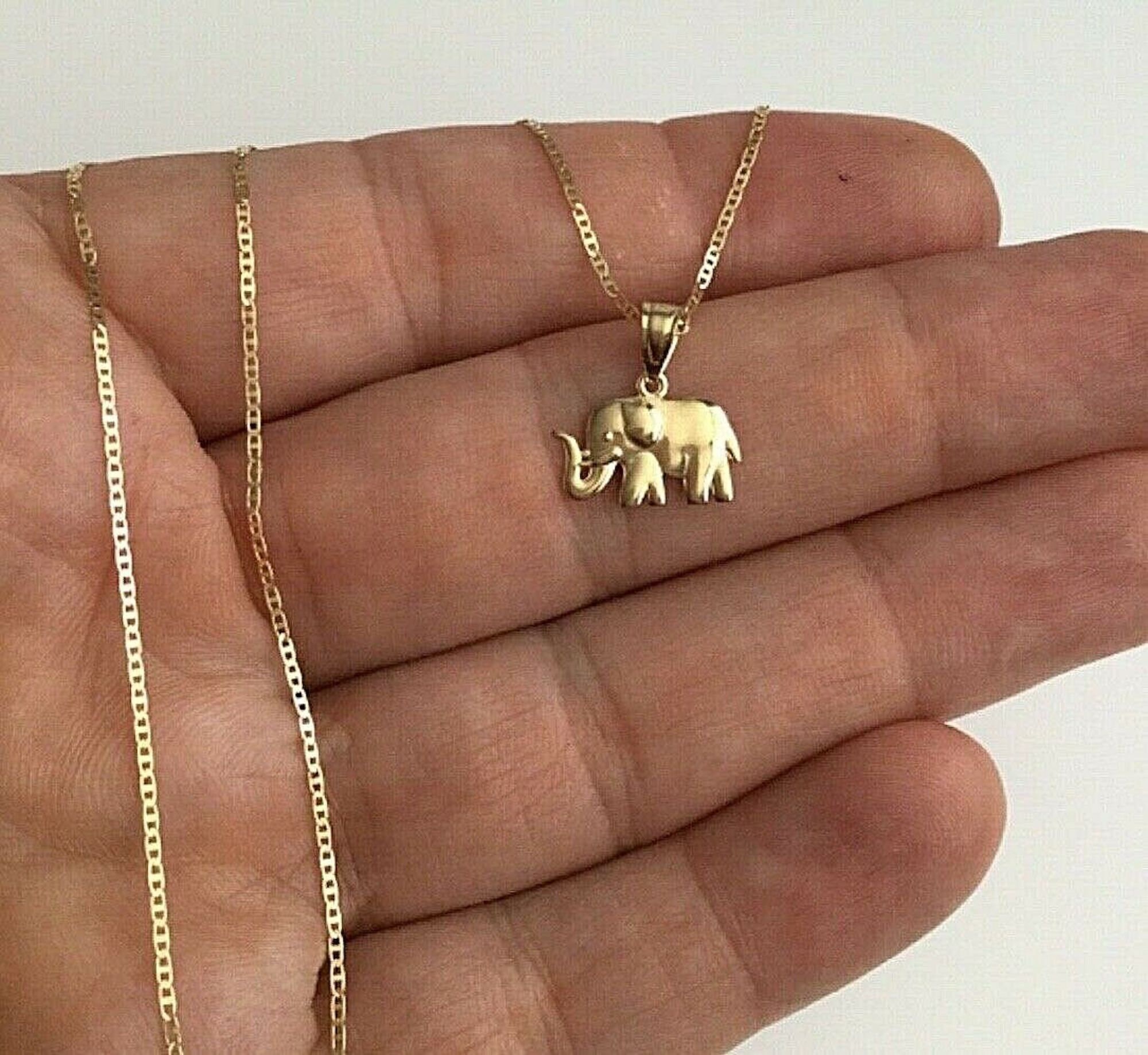 14k gold on sale elephant necklace