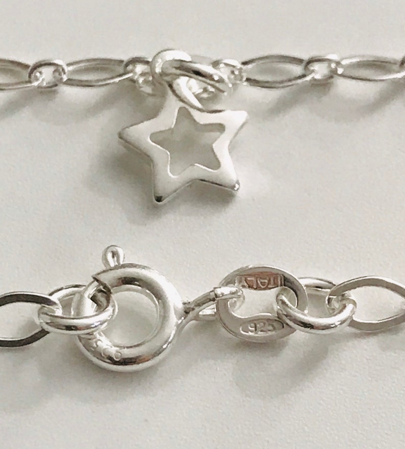 EA20 Silver Anklet Bracelet Celestial Charm Anklet 925 Sterling Silver Charm Anklet Dangling Star Silver Charm Anklet Star Charm Anklet