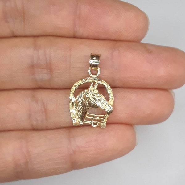 14K Solid Gold Horseshoe 22mm / 0.86" Pendant, 14k Gold  Horseshoe, Lucky Horseshoe Charm, Solid Gold Pendant Yellow Gold- EGP29