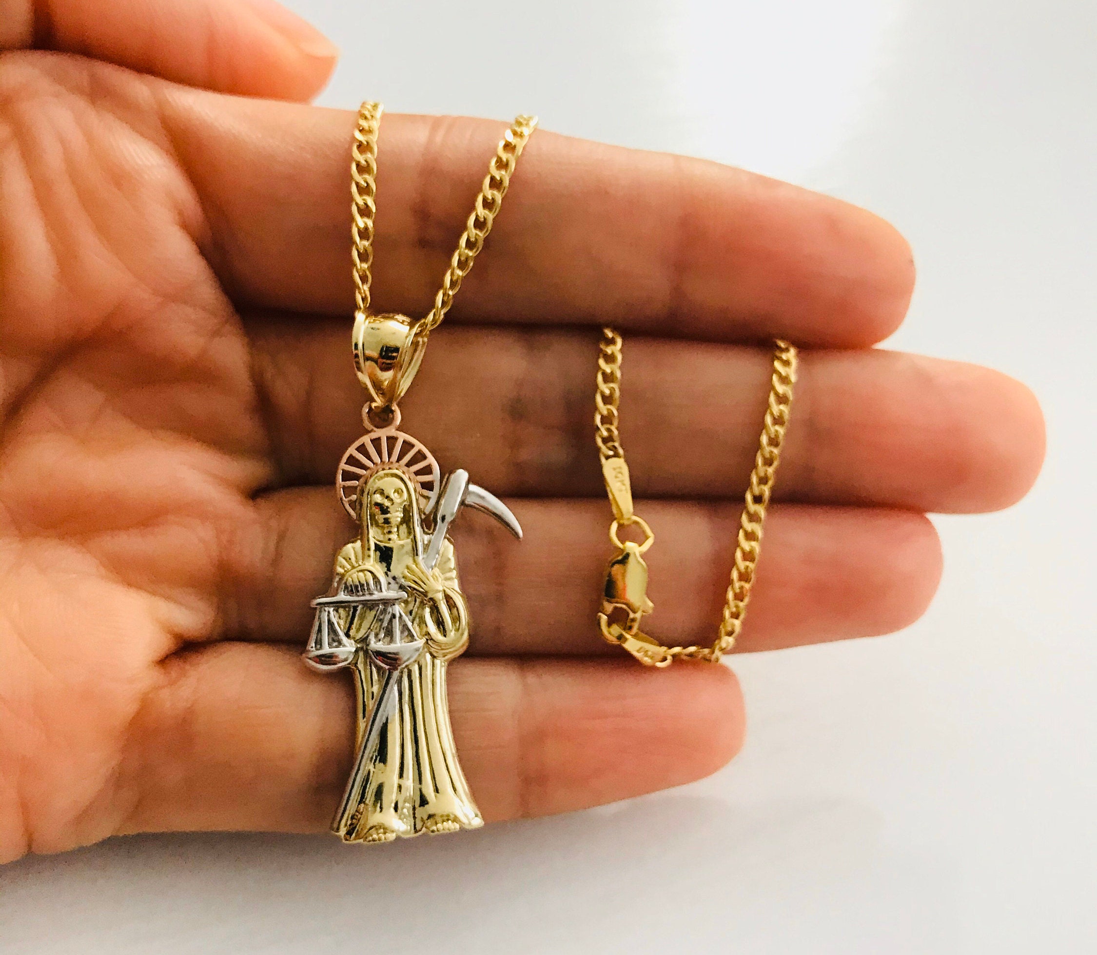 10k gold grim reaper pendant Clearance