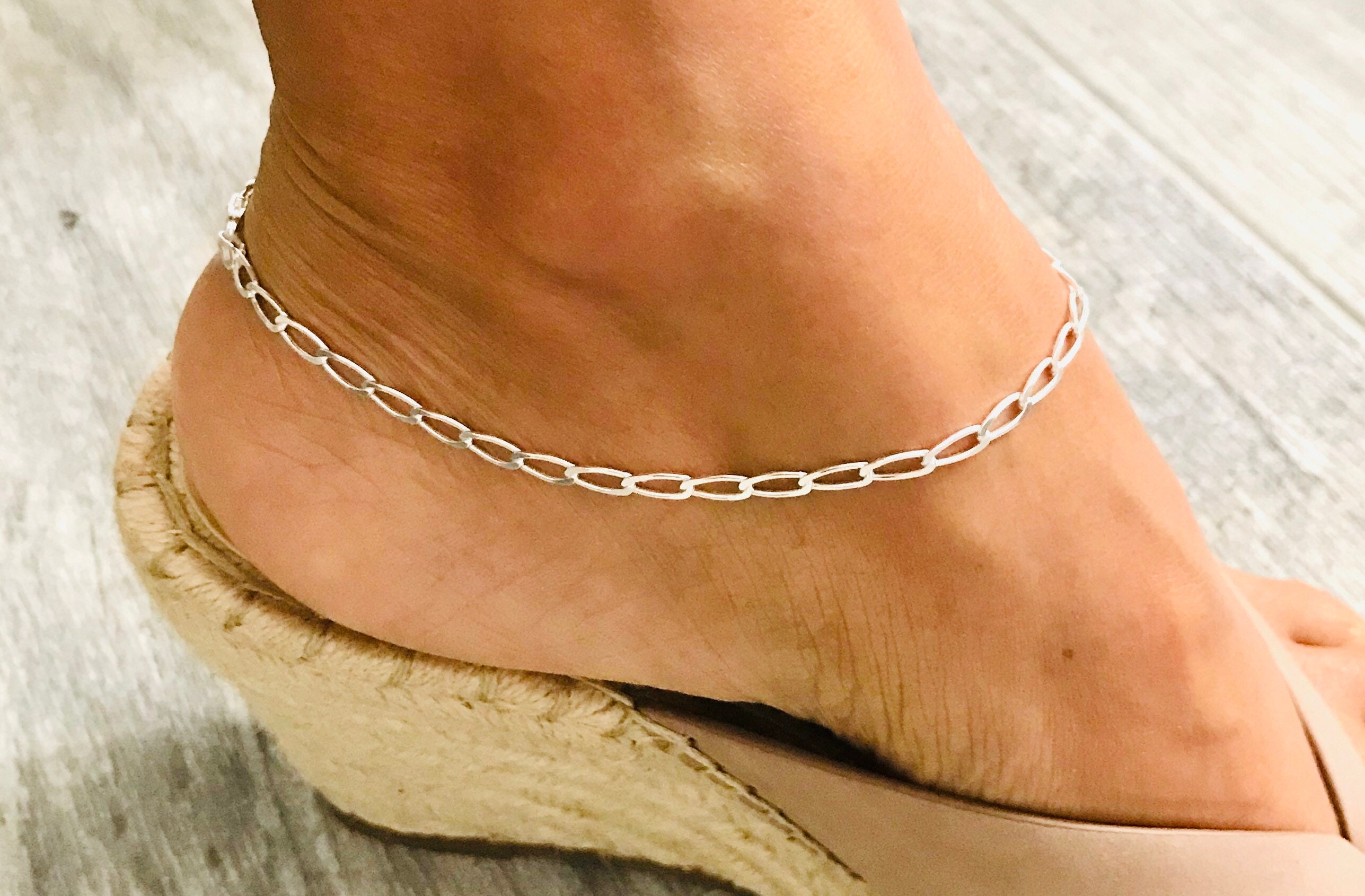 Sterling Silver Anklet 925 Sterling Silver Anklet Anklet Etsy