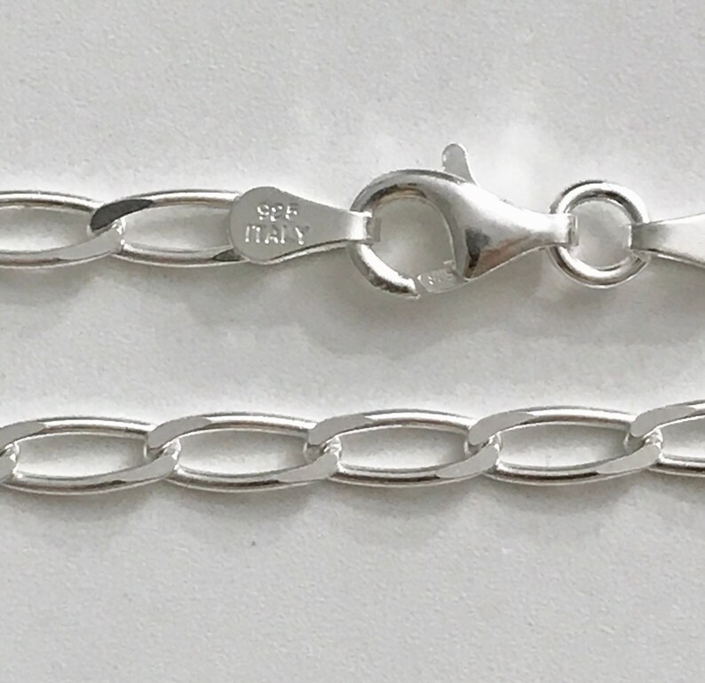 4 MM Thick Anklet Anklet Bracelet Open Link Silver Anklet - EA67 10\u201d long Sterling Silver Anklet 925 Sterling Silver Anklet