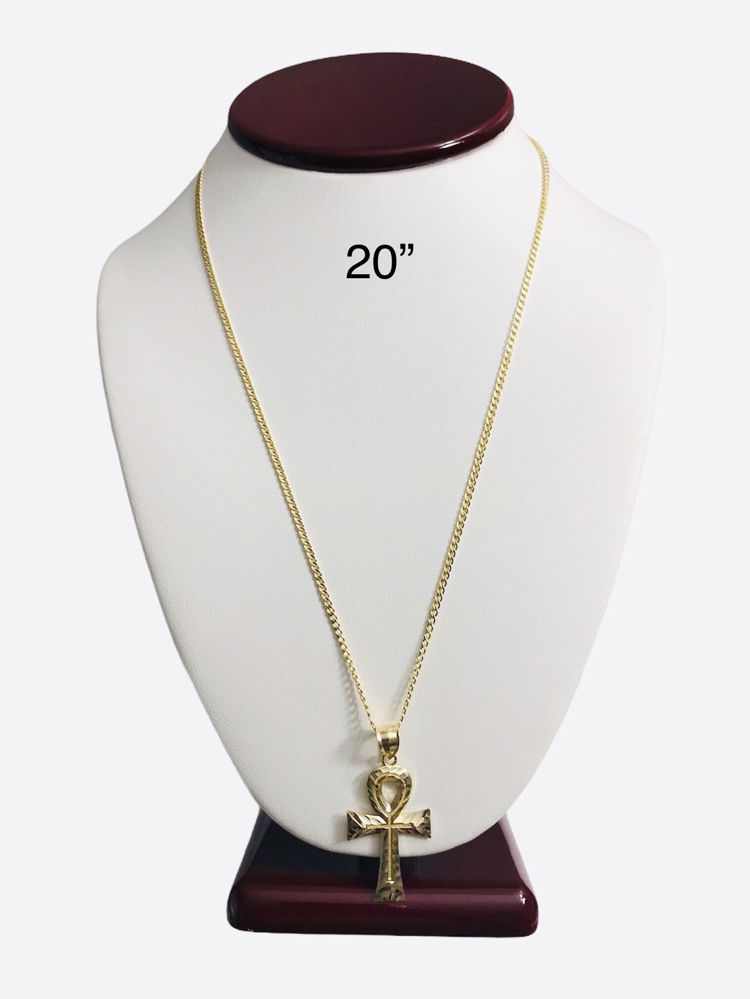 10K Solid Gold Ankh Necklace 46mm /1.8 Egyptian Cross Etsy