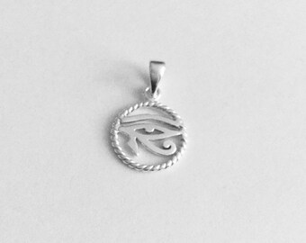 Unique 10k Rose Gold Egyptian White Eye of Horus Pendant Necklace Unique 10k Rose Gold Egyptian White Eye of Horus Pendant Necklace