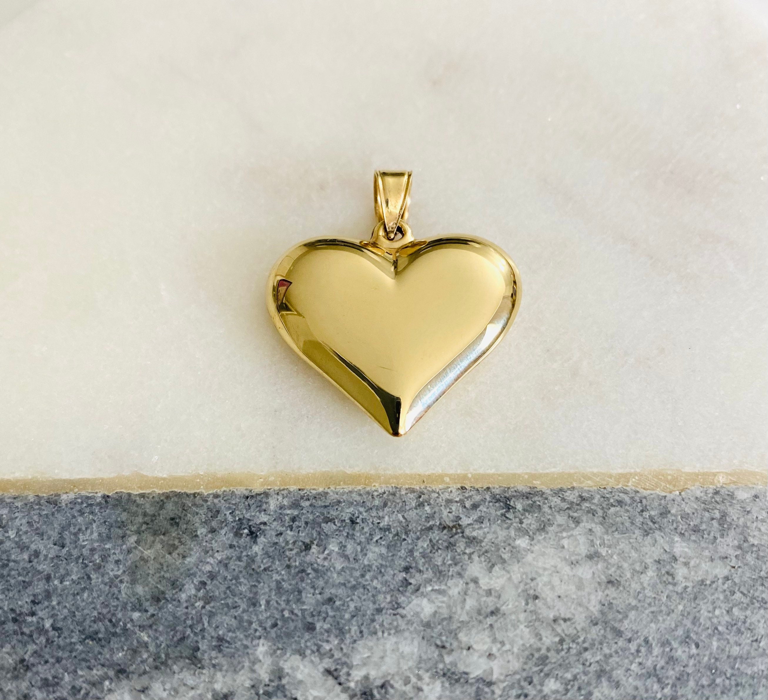 10K Real Gold 3D Heart 25mm / 1 Pendant 10K Real Gold - Etsy Hong Kong