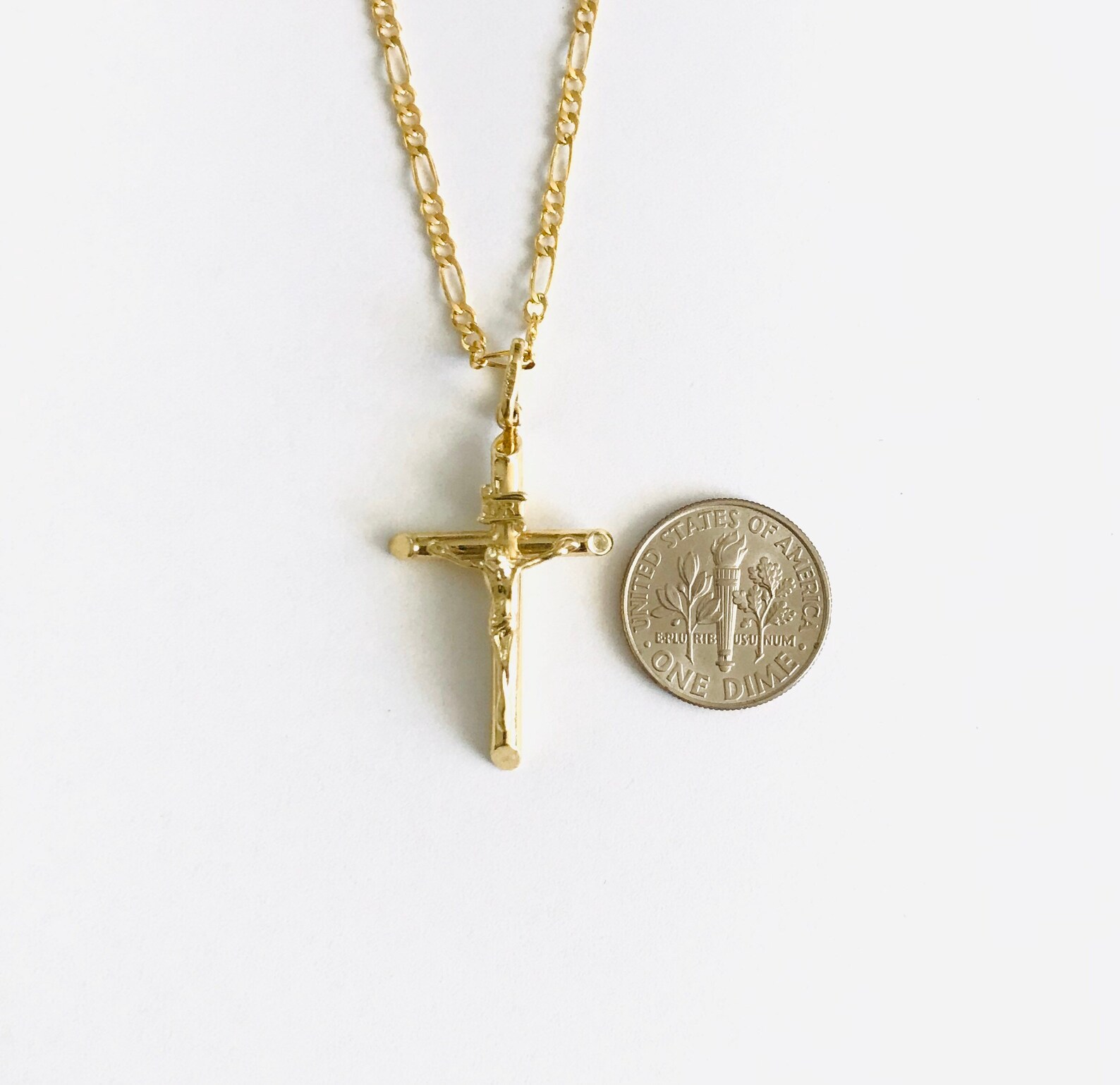 Real gold crucifix necklace Clearance