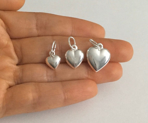 925 Sterling Silver Puffy Heart Pendant, 925 Silver, Sterling Silver, 3D Silver Heart, Silver Puffy Pendant.- ESP6