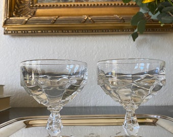 1940’s Vintage coupe glasses by Cambridge - set of 2