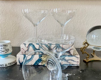 Vintage Handblown Coupes (set of 4) - Perfect for Champagne or Cocktails.