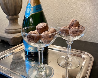 Mid-Century column stemmed coupes - Set of 2