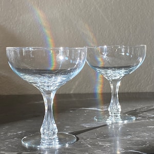 Vintage crystal coupes by Orrefors - Set of 2